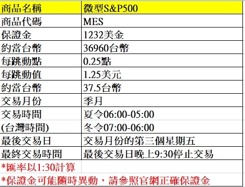 海外期貨---微型S&P500期貨介紹~~手續費優惠價大昌林