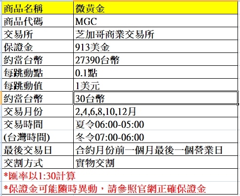 海外期貨---微黃金期貨介紹~~手續費優惠價大昌林子葳