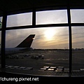 機場夕陽