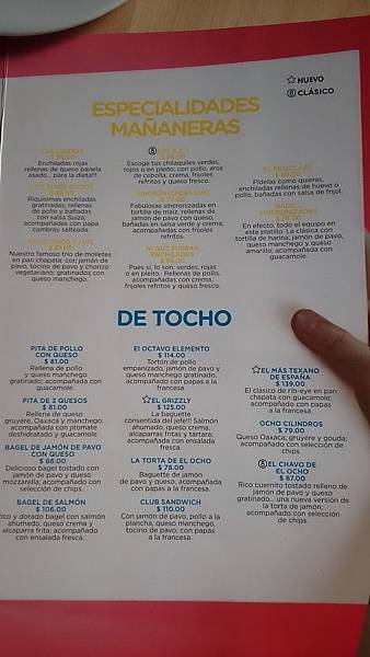 El ocho cafe menu