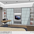 Sketch up設計 系統櫃 電視牆設計 鋁框推拉門設計 (2)