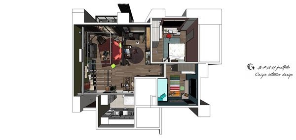 鼎泰鑫名宅漾 工業鄉村風 室內規劃設計3D圖.jpg