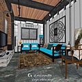 貨櫃屋設計 中國工業風 造型天花板設計.jpg