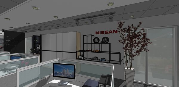 NISSAN辦公室設計 入口處造型鐵件系統櫃設計.jpg