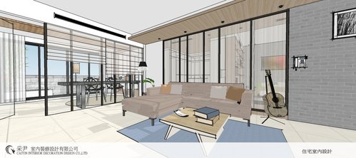 台中系統櫃 客廳設計 裝潢規劃 玻璃隔間拉門 (2).jpg