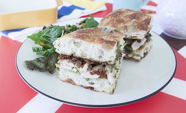 Rotisserie Chicken Pesto Focaccia Sandwich by Me - 4.jpg