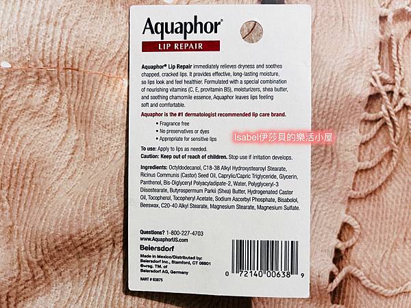 (iHerb)Aquaphor護唇膏,無香料—我用過最有效 (iHerb)Aquaphor護唇膏,無香料—我用過最有效