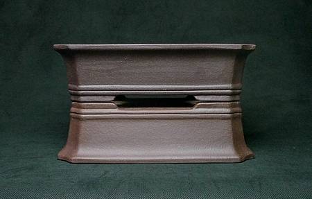 【盆缽收藏】紫泥 - 中品-外緣切角下双代長方盆 10 03