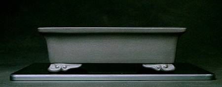 【盆缽收藏】原礦黑泥- 名家- 雲足外緣長方盆10 01