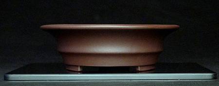 【盆缽收藏】原礦紫泥- 名家- .外緣竹節圓盆10 07