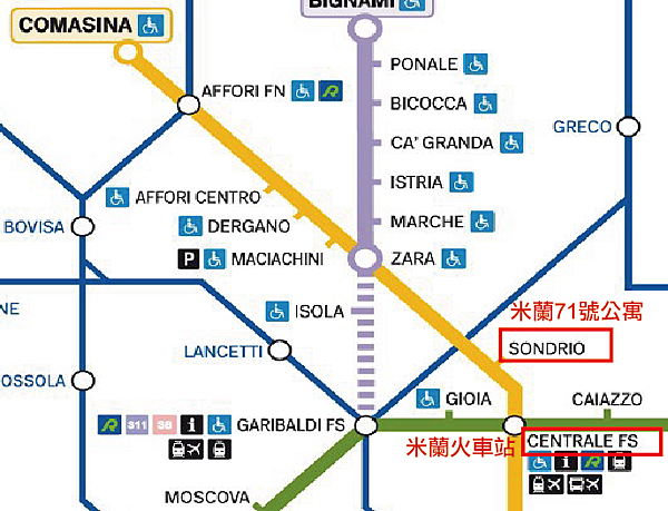 米兰地铁线路图图片