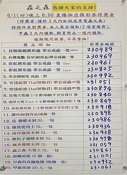 5月摸彩券 20個獎項已經抽出哦 5月摸彩券 20個獎項已經抽出哦