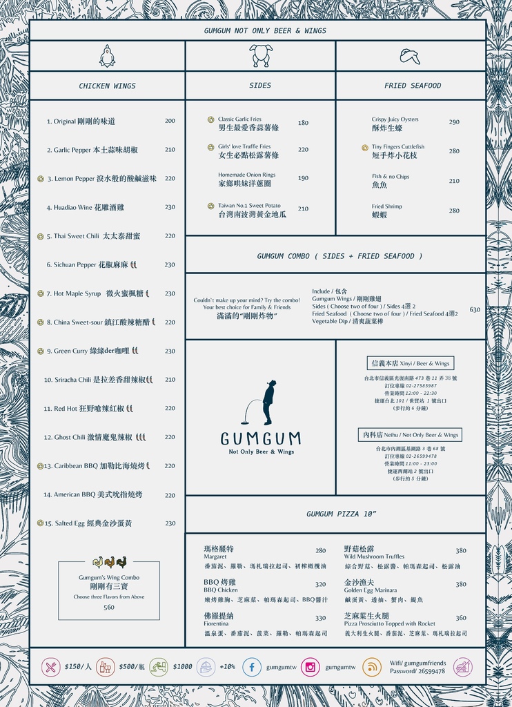 GumGum 雞翅啤酒吧 內科 內湖 西湖 餐酒館 美食 台北 餐廳 推薦 菜單 menu 聚會 約會 小酌 慶生 早午餐 下午茶 酒吧 包場