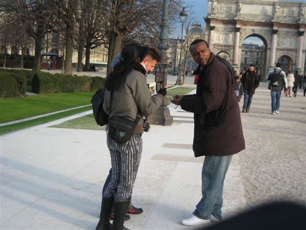 The guy on the right was offering tourists handmade bracelets...