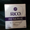 Rico reserve clarinet reed