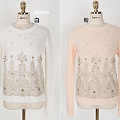 33345-蕾絲飾珍珠窄管袖針織上衣(4色)-6-白+粉