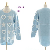32229-愛心星星針織毛衣(3色)-5-藍