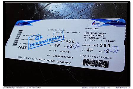 Bangkok Airways PG-144 Economy Class Bangkok Airways PG-144 Economy Class