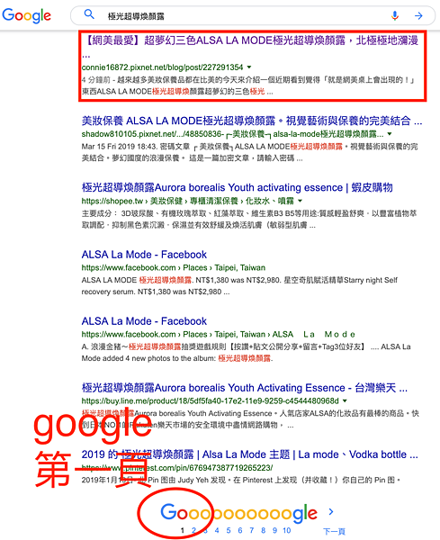 google搜尋第一頁_極光超導煥顏露.png