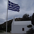 Mykonos_風也很強呢....藍白色的希臘國旗