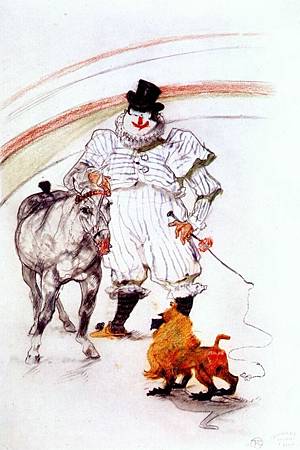 被稱作《馬戲團》的30幅石版畫系列作品之一，羅特列克透過這些作品向精神病院方證明自己與常人無異，最終贏得自由。1899.jpg