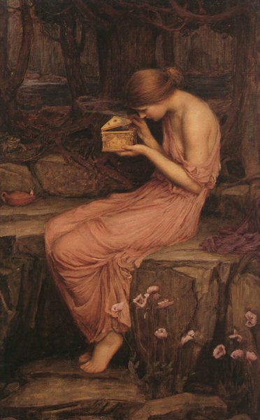 Psyche Opening the Golden Box, oil on canvas by John William Waterhouse, c.1903.png