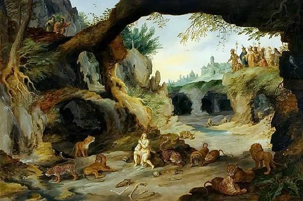 Jan Brueghel the Younger- Daniel in the pit with predators