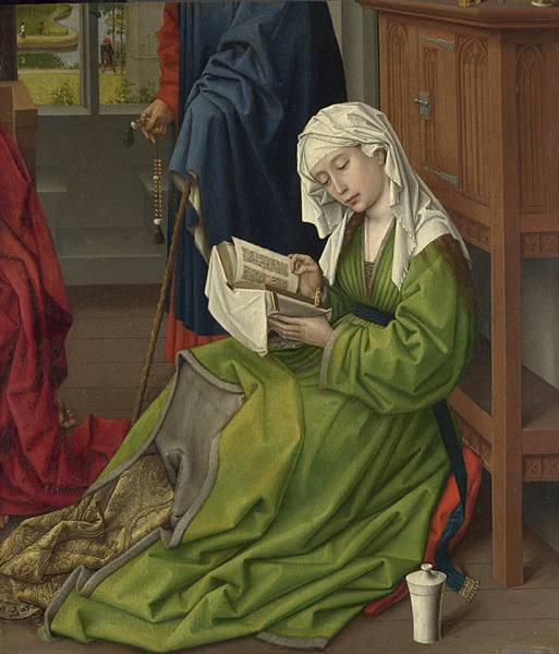 羅希爾•范德魏登（Rogier van der Weyden, 約1399年或1400年－1464），《閱讀中的抹大拉馬利亞》，油彩木板，約 1435-1438，倫敦國家藝廊（National Gallery）。