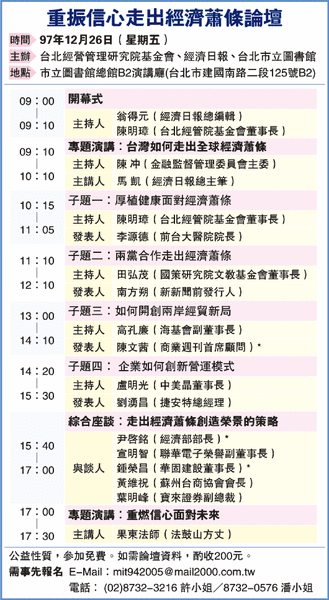 20081226重振信心走出經濟蕭條論壇