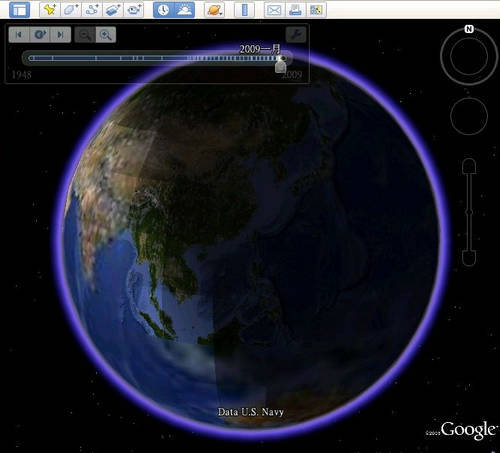 Google_Earth 5.0-將距離拉遠至整個地球外,可以明顯看見日照狀況.jpg Google_Earth 5.0-將距離拉遠至整個地球外,可以明顯看見日照狀況.jpg