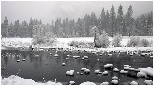 河上的小雪石頭真是太可愛了