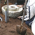 石燈 流水 施工中