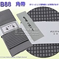 【番號BEB-86】男生日本浴衣Yukata配件~灰黑色格紋角帶㊣日本製.jpg