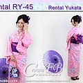 【CrownFB浴衣出租專區】[Rental 浴衣RY-45] 螢光粉紅底花卉浴衣出租款 1.jpg