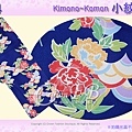 日本和服KIMONO【番號-K244】小紋和服~寶藍底花卉圖案~有內裏~可水洗L號.jpg