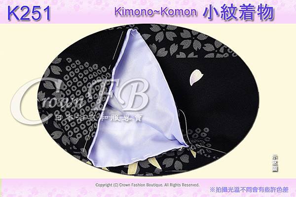 日本和服KIMONO【番號-K251】小紋和服~黑色底櫻花圖案~有內裏~可水洗M號-2.jpg