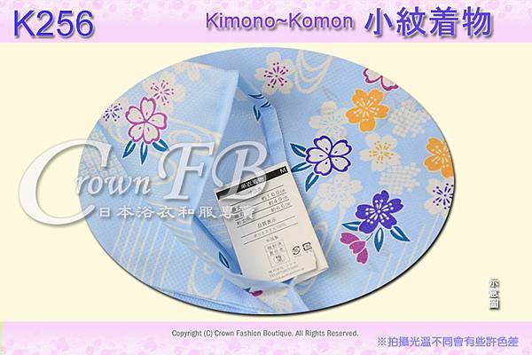 日本和服KIMONO【番號-K256】小紋和服~淺藍色櫻花圖案~單衣~可水洗M號-2.jpg