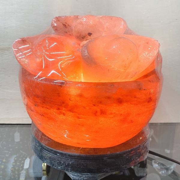 喜瑪拉雅玫瑰鹽燈 金元寶聚寶盆造型