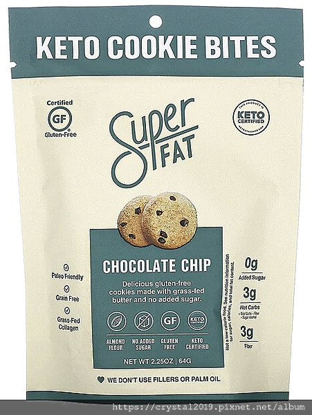 SuperFat, Keto Cookie Bites 巧克力脆曲奇，2.25 盎司（64 克）