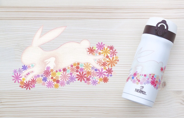 Watercolor style thermos Stainless Steel thermos 350ml - Vacuum Flasks - Other Metals Multicolor