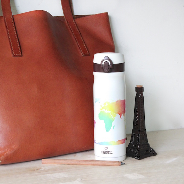 Watercolor style thermos Stainless Steel thermos 350ml - Vacuum Flasks - Other Metals Multicolor