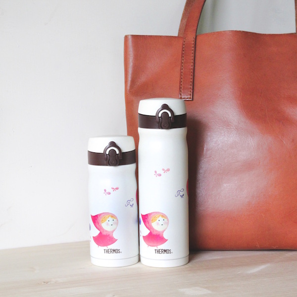 Watercolor style thermos Stainless Steel thermos 350ml - Vacuum Flasks - Other Metals Multicolor