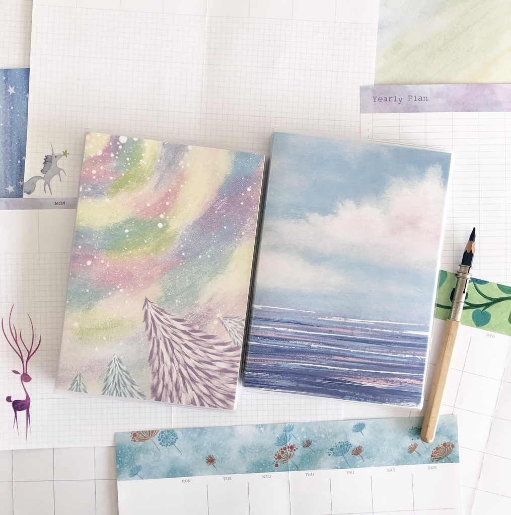 2024 watercolor style timeless handbook/diary/calendar/notepad/notebook - Notebooks & Journals - Paper Multicolor