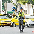 國內研究證實，常在烈日下執勤的警察較易禿頭。林啟弘攝