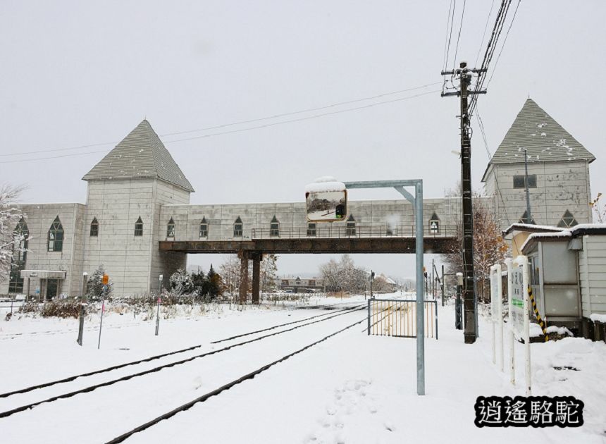 大雪紛飛的美瑛車站-日本駱駝