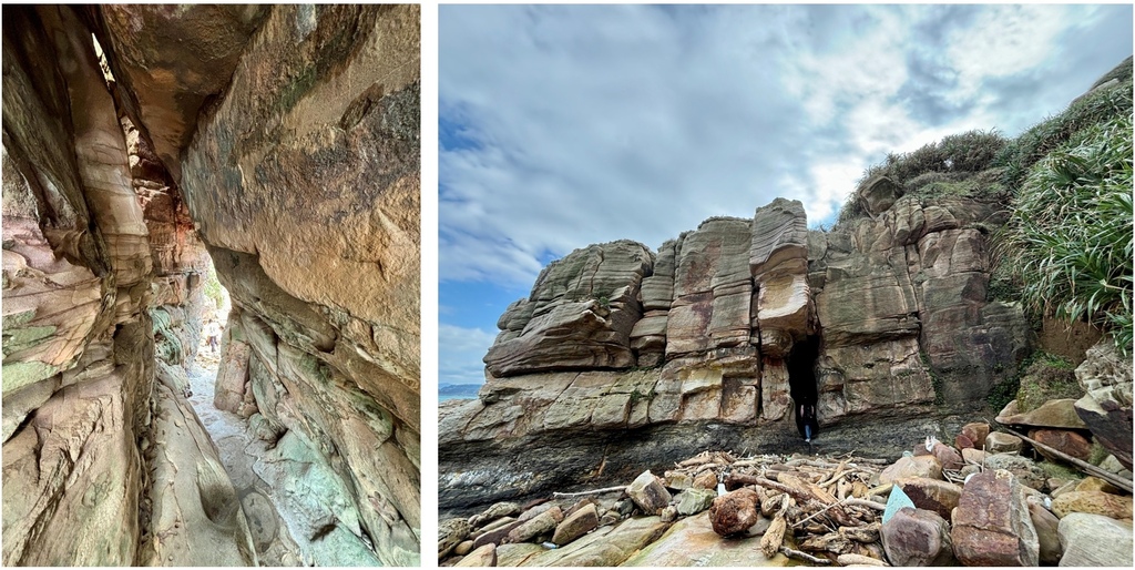 【新北金山景點】金山一線天～鬼斧神工的天然海蝕洞！海景超美！