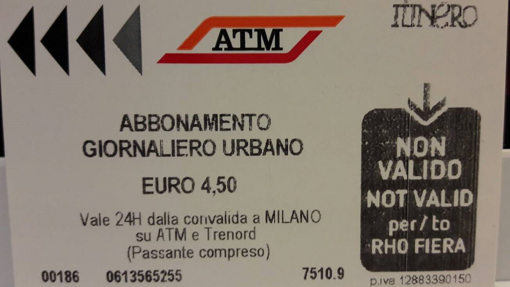 米蘭一日券ATM