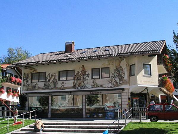 Oberammergau 房屋外牆上的手繪壁畫