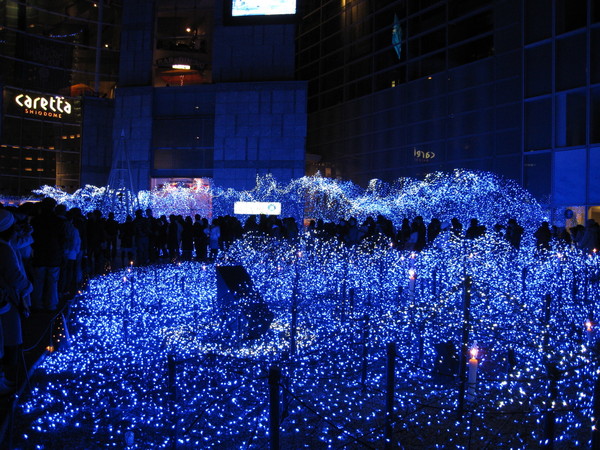 一大片藍色燈海，果然壯觀，難怪名叫「Blue Ocean」