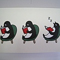 Suica企鵝明信片之十五：讀書打瞌睡